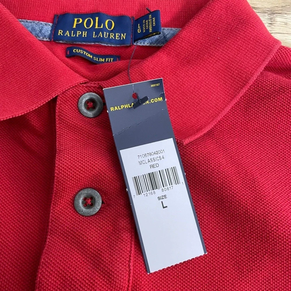 Polo Ralph Lauren USA Flag Eagle Polo Shirt Red Patriotic July 4th Men's XL New